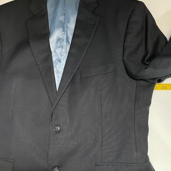 Peter Millar Sport Coat‎ Mens 42R Black Wool Suit Jacket Blazer Single Breasted - Picture 10 of 12